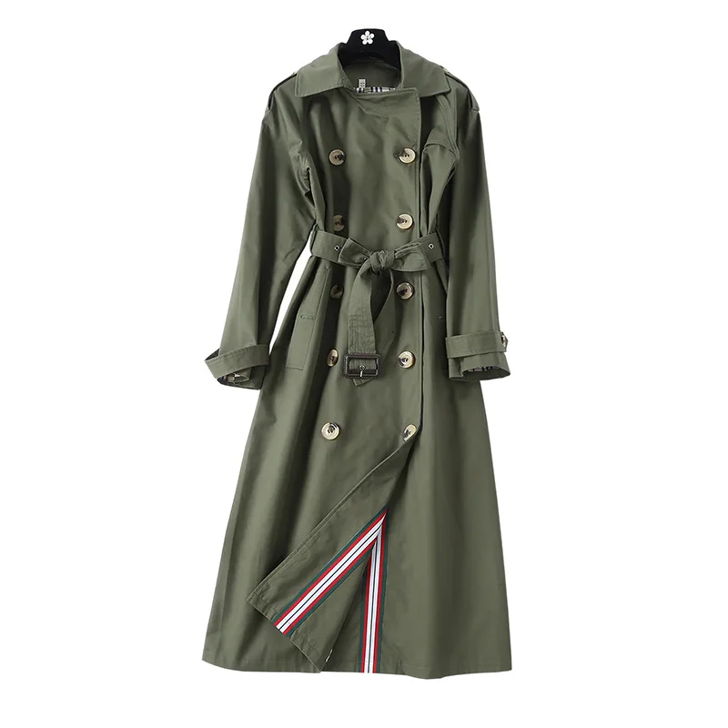 England style women Trench coat 2019 spring autumn elegant belt double breasted overcoat Women's windbreaker coat D909