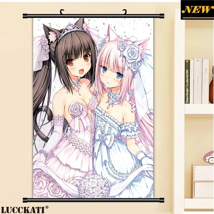 40X60 см Neko Para nekopara животные уши nekomimi хвост соски лоли мультфильм аниме Настенная картина Фреска плакат прокрутки холст живопись - Цвет: I