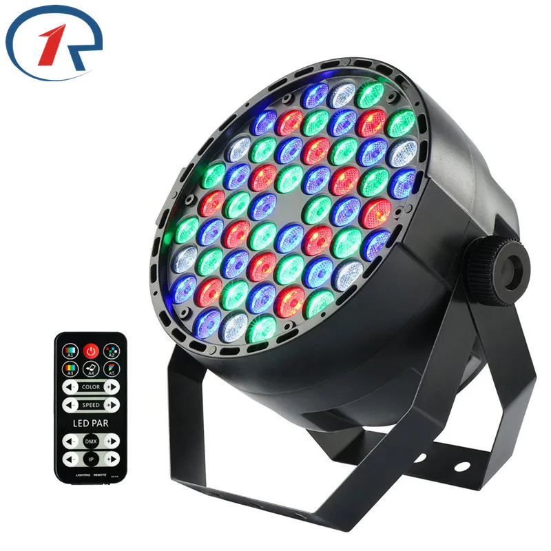 

ZjRight IR Remote RGBW Fullcolor 54LED Par light DMX512 DJ disco Dyeing effect lights Sound control Large concert stage light