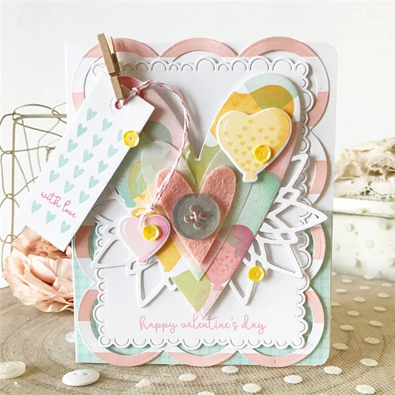 

Naifumodo Heart Soar Stamps and Dies for Card Making Scrapbooking DIY Album Paper Craft Love Stamp Sets Wih Dies New Dies 2019