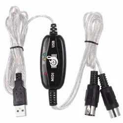 5283 Bkyhw к ПК USB DI кабель конвертер ПК к музыкальной клавиатуре Шнур USB IN-OUT MIDI Интерфейсный кабель # K475