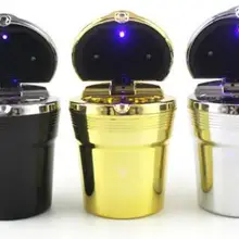 Портативный светодиодный автомобильный Пепельница универсальный держатель цилиндра для сигарет автомобильный Стайлинг Мини