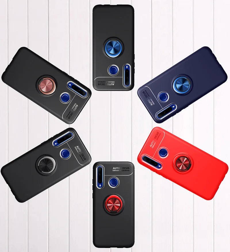 360 чехол с кольцом для huawei Honor 10i Honor 10 Lite 10i чехол с вращающимся металлическим магнитным силиконовым магнитным держателем из ТПУ