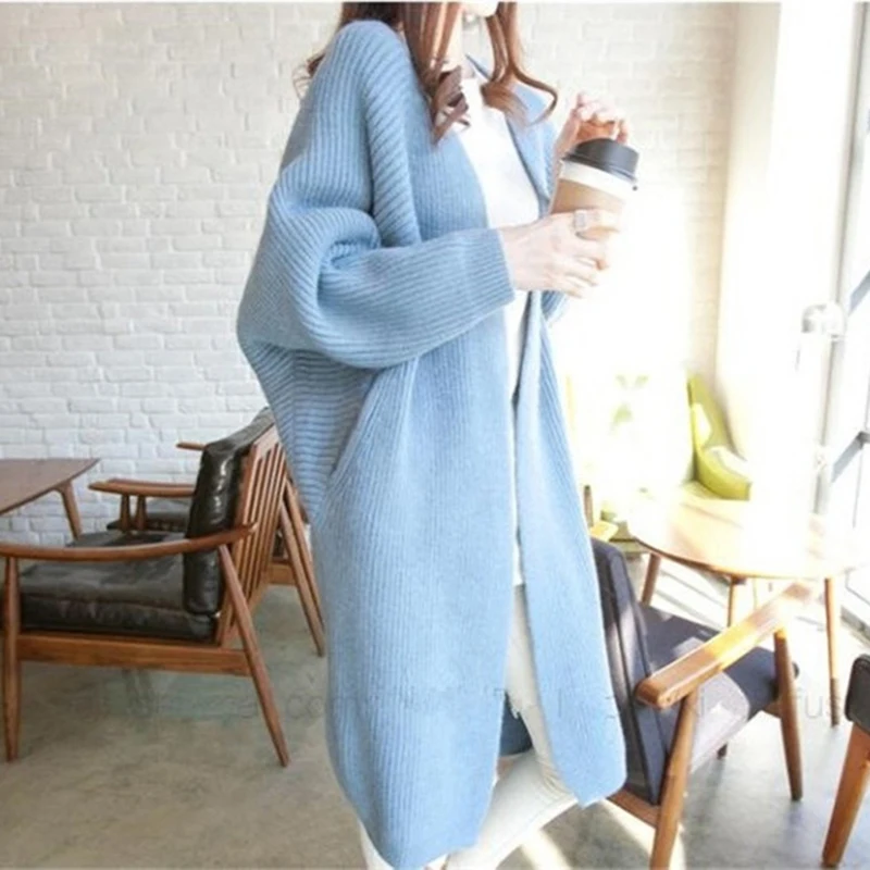 

Casual Loose Cardigan Sweater knitting Batwing Sleeve Feminino New Autumn Winter Thick Chaqueta Mujer Elegant Coat Women