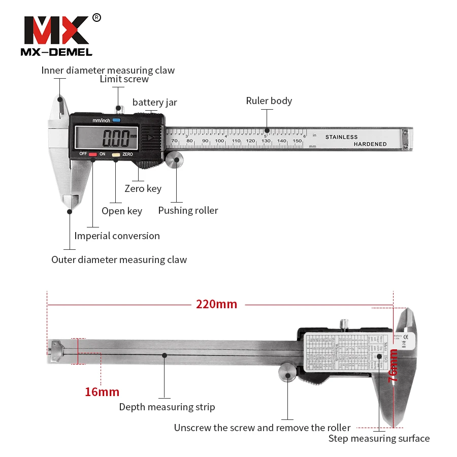 Цифровой штангенциркуль " 150 мм измерительный инструмент из нержавеющей стали измерительный инструмент штангенциркуль измерительный инструмент с пластиковой коробкой