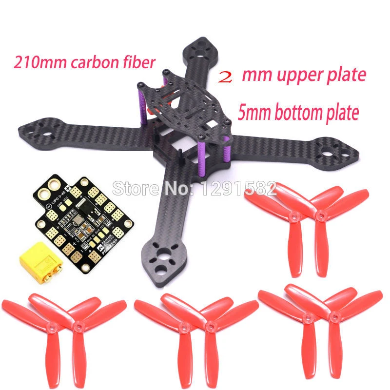 

New X5 iX5 true X 210mm 210 with 5mm bottom Carbon Fiber Frame Kit + PDB board w/ XT60 For RC Racing Drone Quad