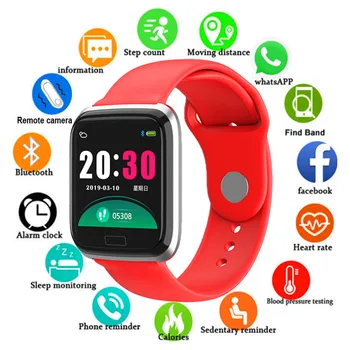 

Smart Watch Sports Fitness Activity Track Heart Rate Tracker Blood Pressure IP67 Waterproof Pedometer SmartWatch for IOS Android