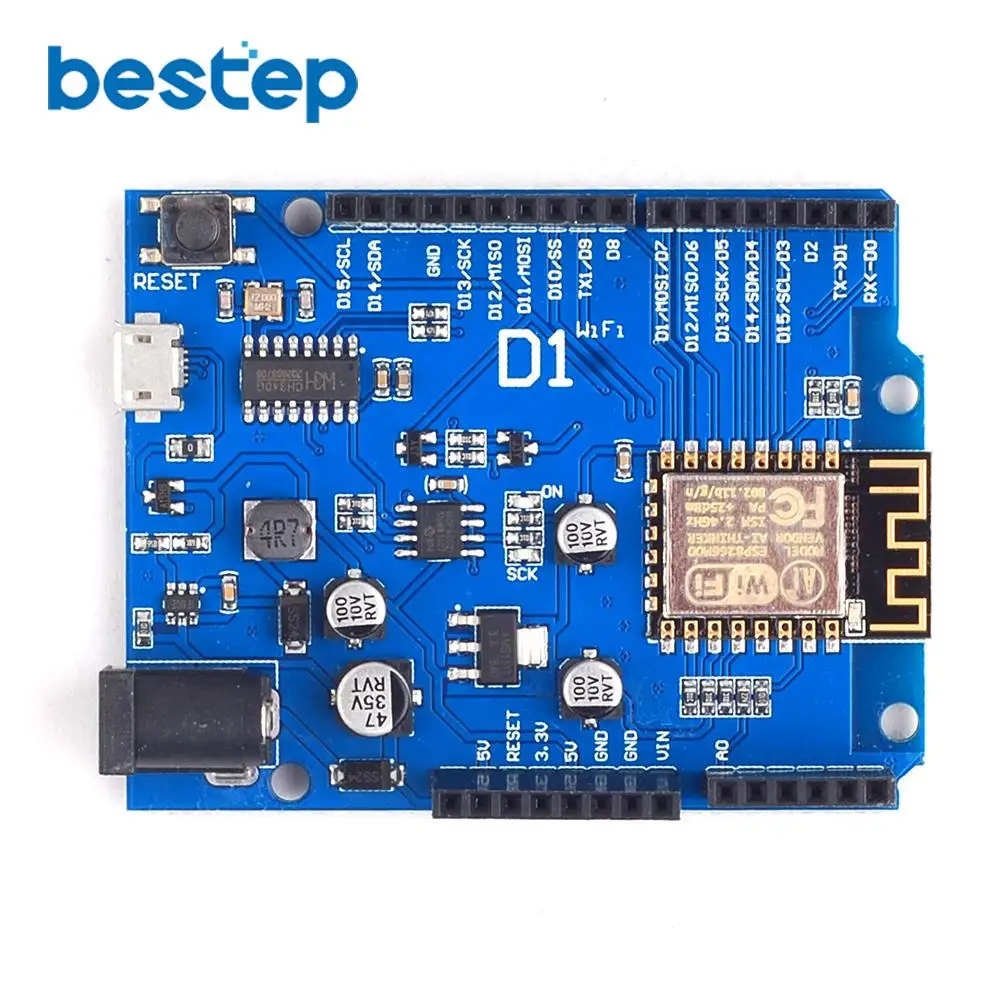 

ESP8266 ESP-12E FOR WeMos D1 CH340 WiFi Wireless OTA Development Board IDE UNO R3 For ARDUINO Compatible Drive Module ONE 1A 24V