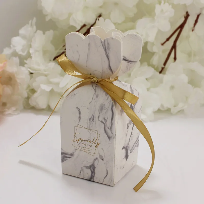 5 шт. мраморный дизайн свадебные Dragees коробка цветок Свадебная вечеринка свадебные декорации коробки для подарков оберточная бумага для шоколада