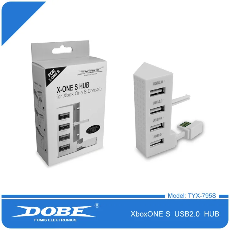 DOBE USB Hub 2.0 for Xbox One S Extend USB Adapter 4 Ports Console Game