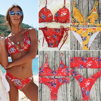 

2018 New Bikini Printing Bathing Suit Ladies Split Swimsuit Beach Bikini