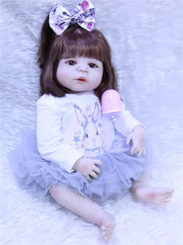 

NPKCOLLECTION brand bebes reborn girl doll reborn 22" Full silicone vinyl body children play house toys gift