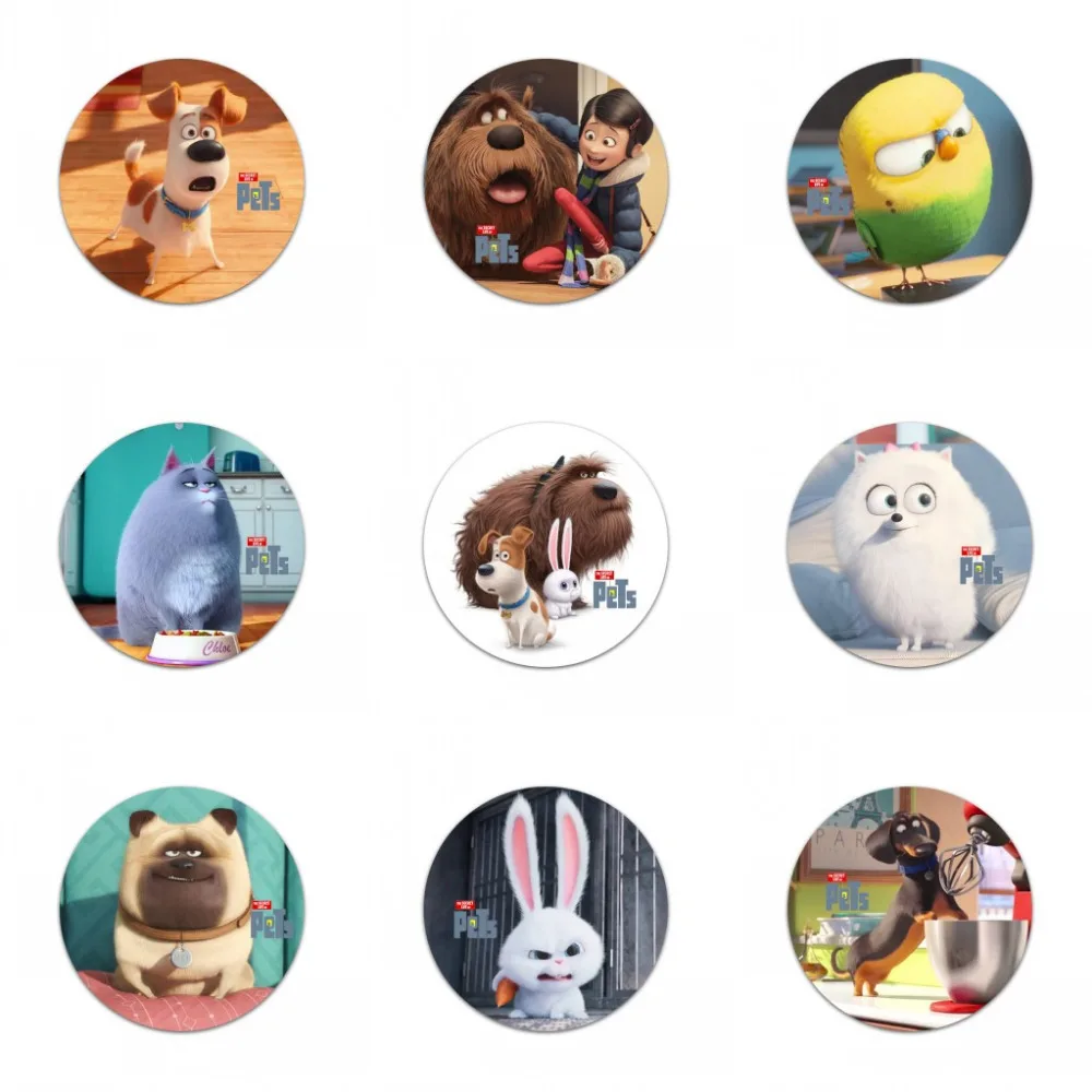 

New pack 45pcs/lot The secret life of pets Buttons Pins Badges Round Badges fashion,Bags & Clothes Decoration Party gift