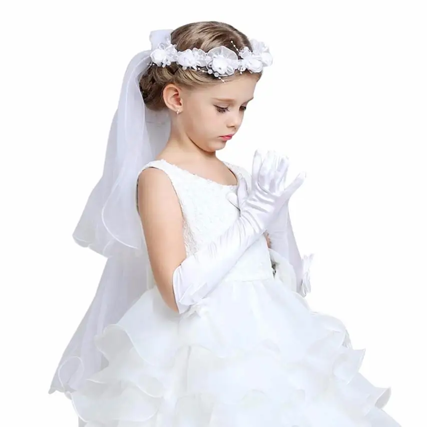 ; недорогие детские перчатки для девочек; нарядные перчатки для дня рождения; розовые и белые свадебные перчатки для детей от 3 до 8 лет