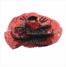 10 шт. пришить на красный цветок нашивка с блестками 3D аппликация цветной бисер нашивки для одежды сумки Аппликации, нашивки DIY 13x12 см AC1044B