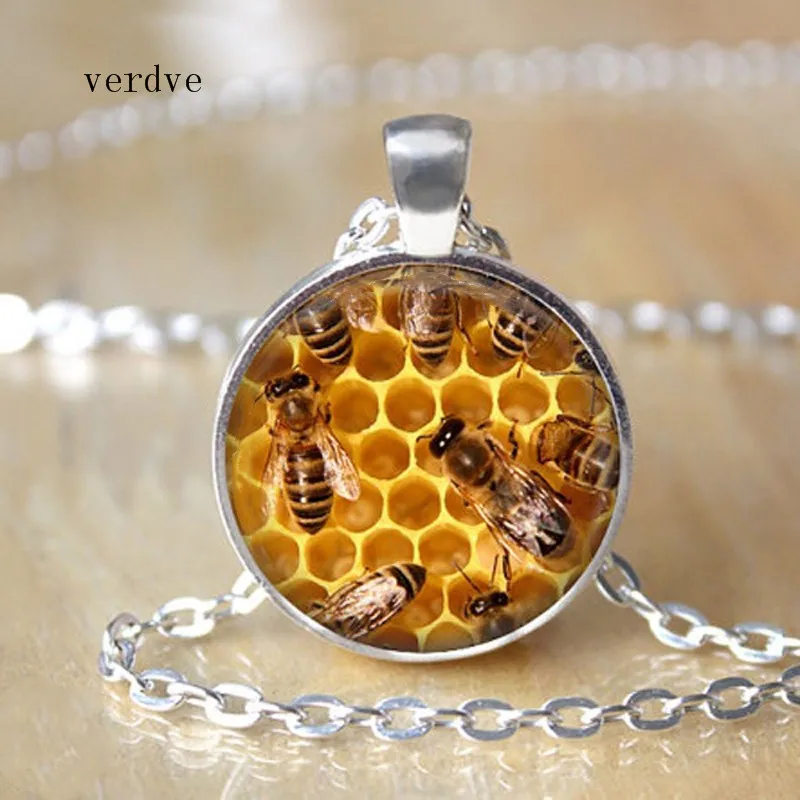 Медовая пчела, ожерелье, спасение пчелы, ювелирное изделие, стеклянный купол, Cabcohon, подвеска, ожерелье, модное ювелирное изделие, подарки для женщин и мужчин