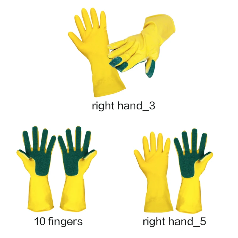 2 шт./лот перчатки для кухни многоразовые губка пальцы бытовой сад для мытья посуды латекс моющиеся перчатки одноразовые инструменты