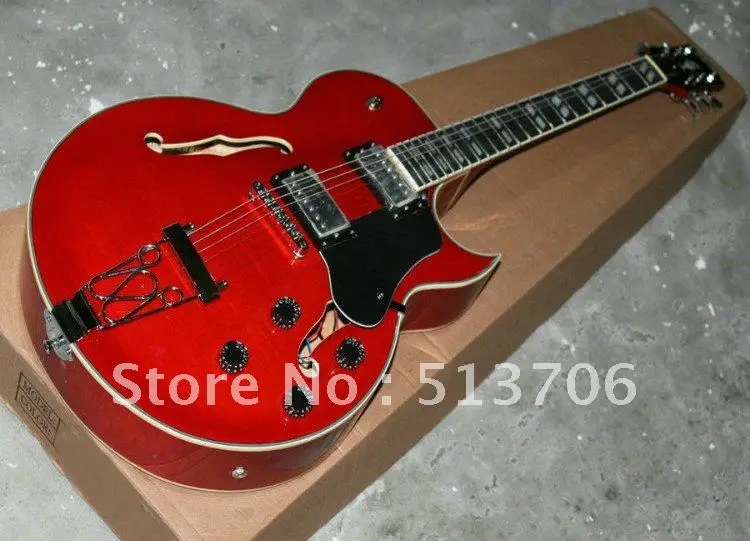 Custom Shop классическая красная полая 175 джазовая гитара высокого качества оптом из
