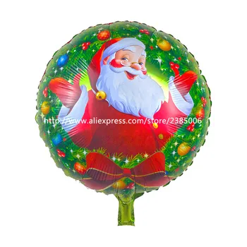 

25pcs/lot 18 inch Round Christmas balloon Santa Claus inflate balloons Christmas party decor globos kids toys