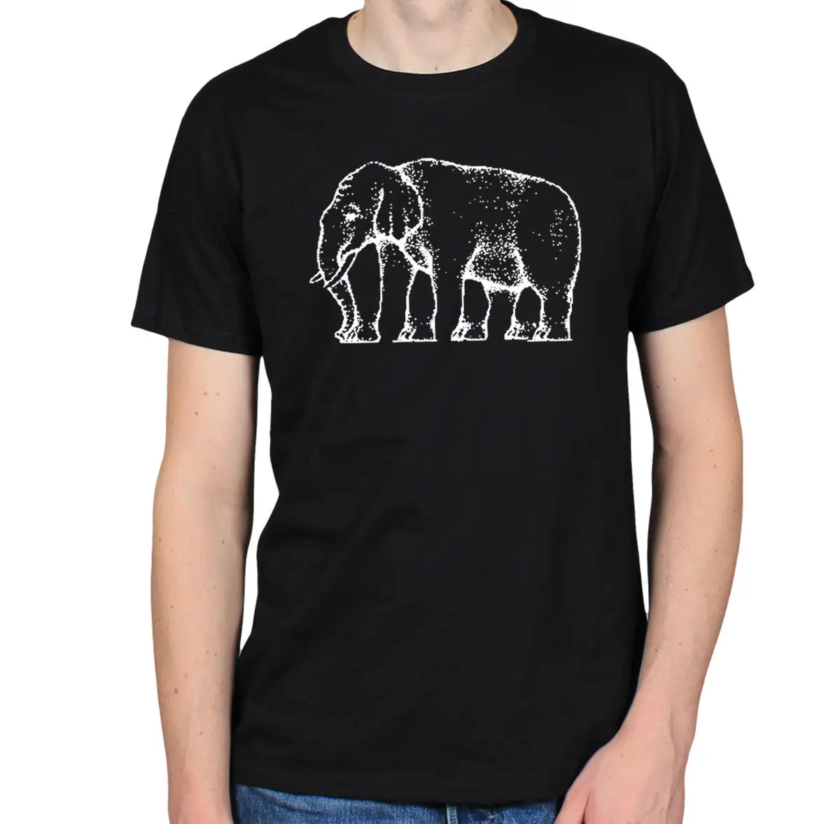 

2019 Summer Cool Tee Shirt ELEPHANT OPTICAL ILLUSION ART ANIMALS WILDLIFE SAFARI NATURE T-SHIRT TEE Funny T-shirt