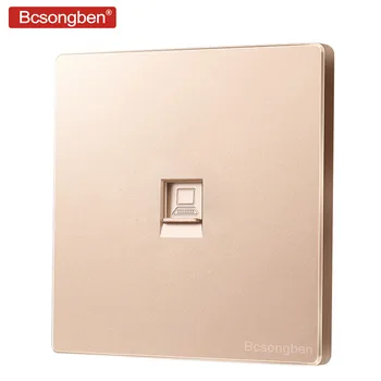 

Bcsongben 1 Gang Weak electricity class wall socket champagne gold Luxury large panel Computer socket outlet J3-DN