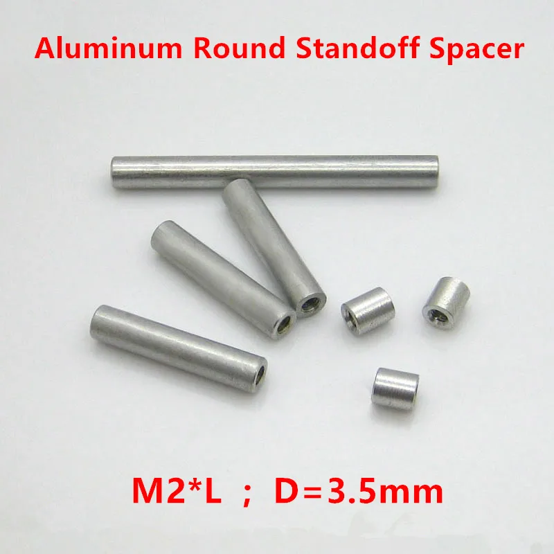 

20pcs M2 Aluminum Spacers M2*6-50mm Aluminum Round standoff spacer studs long nut D=3.5mm aluminum spacing screw