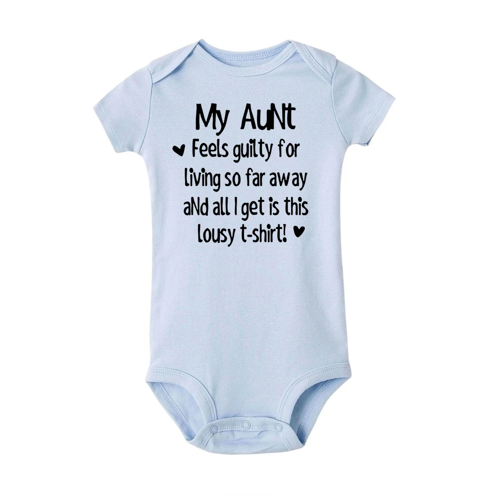 Детская одежда из хлопка с надписью «My Aunt Feels Guilty»; комбинезон с короткими рукавами для малышей; одежда для маленьких мальчиков и девочек; Одежда для новорожденных - Цвет: RA72-SRPLB-