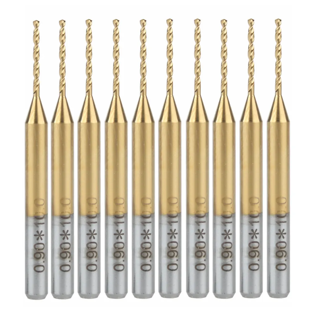 

10x Titanium Nitride Coated Carbide PCB CNC Drill Bits Router 0.9mm