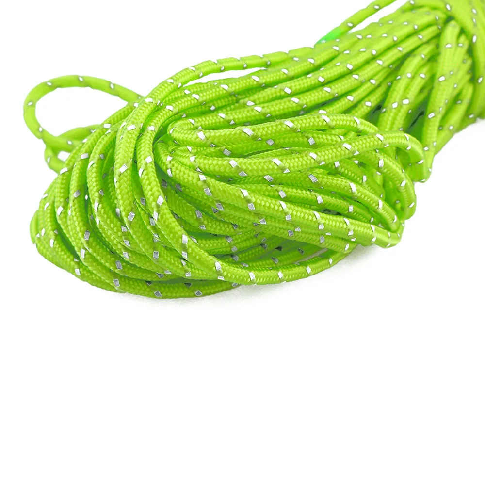 

1 Pcs 20m Multifunctional Rope Fluorescent Green Reflective At Night Useful Outdoor Sports 2mm Durable Polypropylene Rope