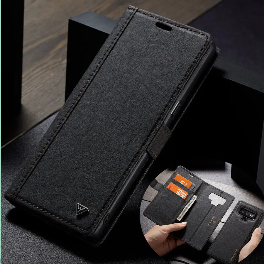 

For Samsung Galaxy Note 9 S10+ 5G S8 S9+ Note 8 S7 Note 10+ Magnetic Leather Removable Card Slot Wallet Flip Slim Case Cover