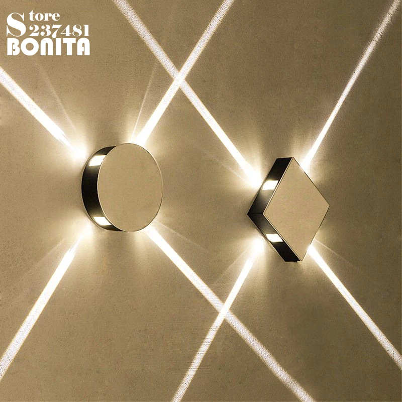 Ktv Corridor Wall Lights For Home Square Round Led Aluminum Wall