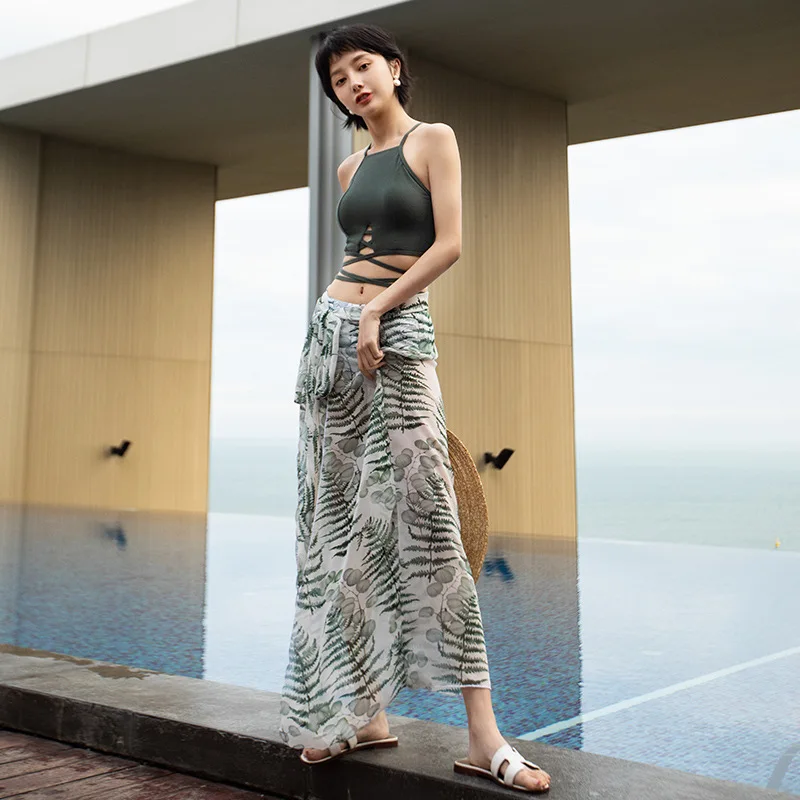 

Swimwear Women Swimsuit Fused Suit For Surfing Push Up Summer 2019 Swim Suits New Japanese Split High Waist Bifurcated Skirt