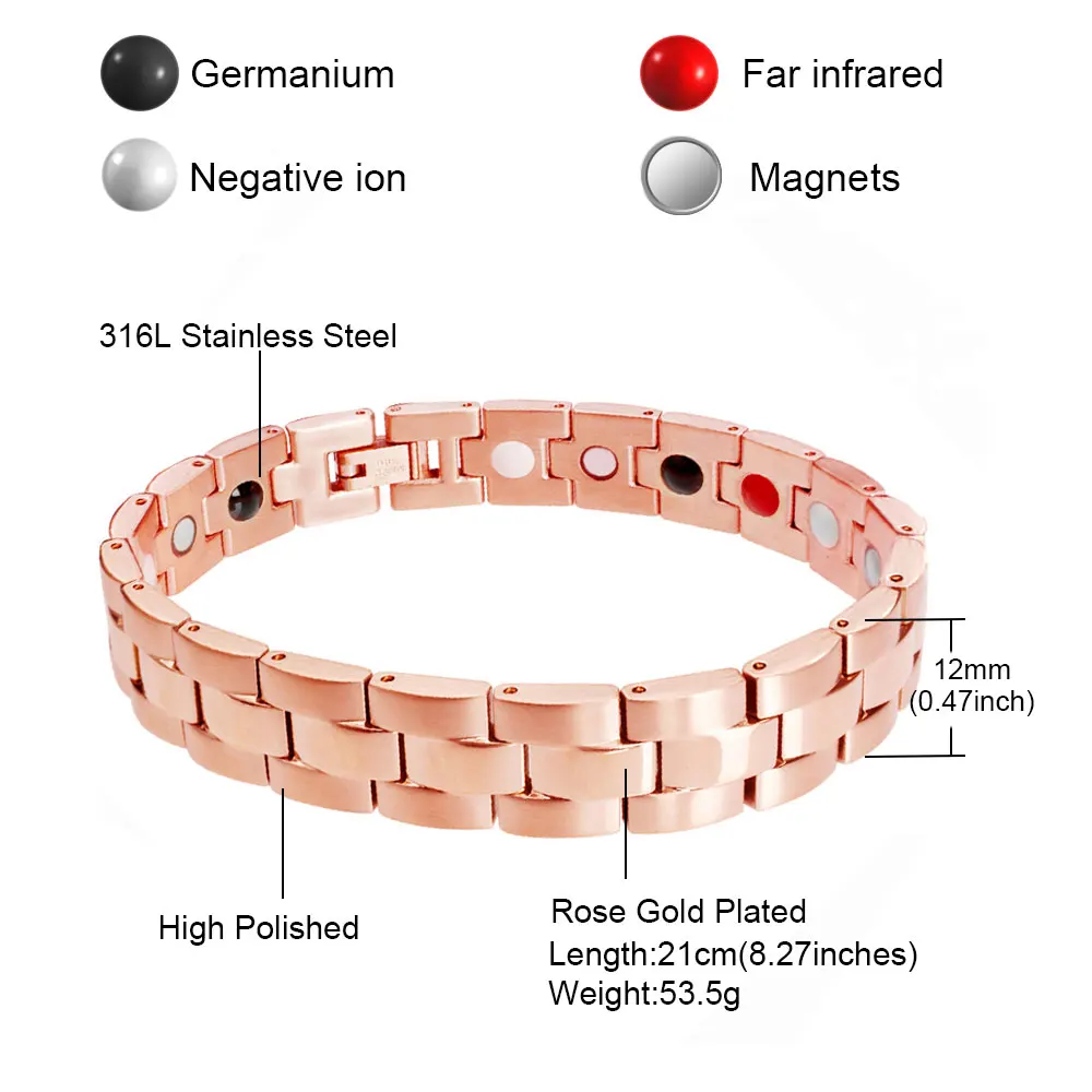 FINE4U B072 Популярные магнитные браслеты и браслеты для здоровья 316L нержавеющая сталь энергетический здоровый браслет для мужчин и женщин