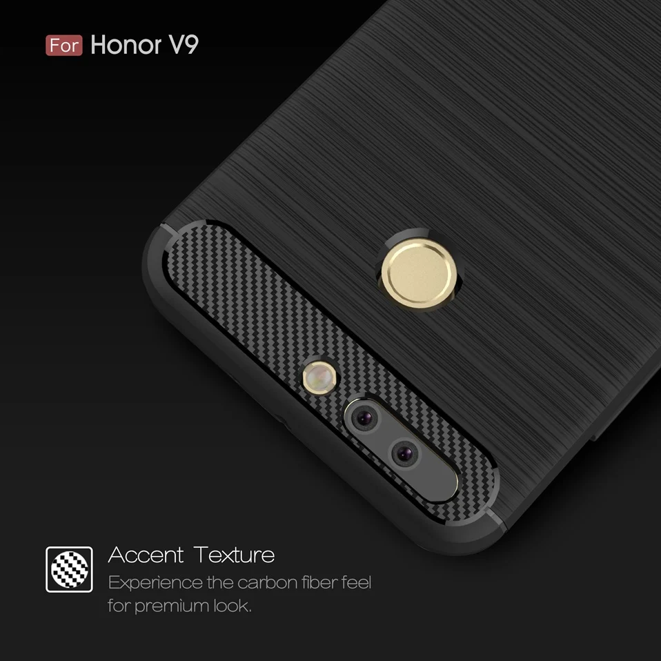 Reaoom Phone Case for Huawei Honor V9 Carbon Fiber Line Wiredrawing Back Cover for Huawei Honor V 9 Soft TPU Coque Funda Capa    (3)