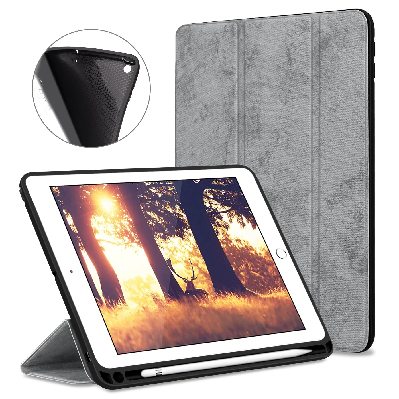 Чехол для iPad Pro 11 с держателем-карандашом для iPad 9,7 чехол мягкий силиконовый задний умный чехол для iPad 9,7 Funda Coque