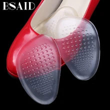 BSAID 1 пара носочная часть Стельки силиконовые стельки прозрачные пятки Боль Половина колодки противоскользящая Массажная обувь стелька для женщин вставки под пятки
