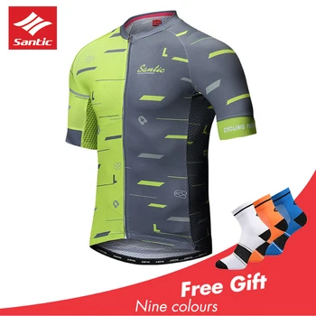 

Santic Hombres Ciclismo Pro Cycling Clothing Jersey MTB Bike Shirt Short Clothes Maillot Ciclismo Breathable Outdoor Sport 2019