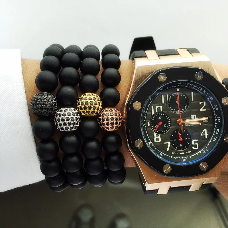 Lucky Gem 2016 New Fashion Natural Black Mantra Prayer Agate Beads Buddha Bracelet for Women and