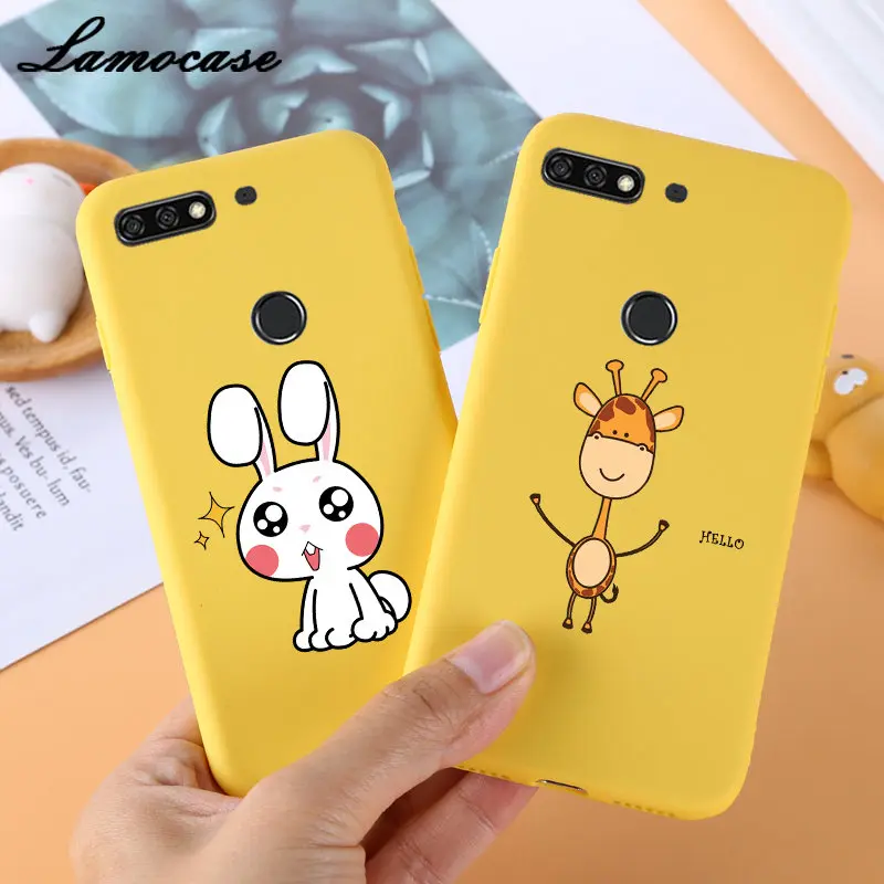 

Lamocase Candy Color Case For Huawei Honor 7A Pro 7C 7X 8 8X Max Note 10 6C Enjoy 7S Nova 3i Y9 2018 2019 Yellow Funny Cover