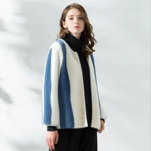 Новое шерстяное пальто женский короткий параграф кардиган шуба из искусственной норки это круглый воротник корейская мода короткая куртка