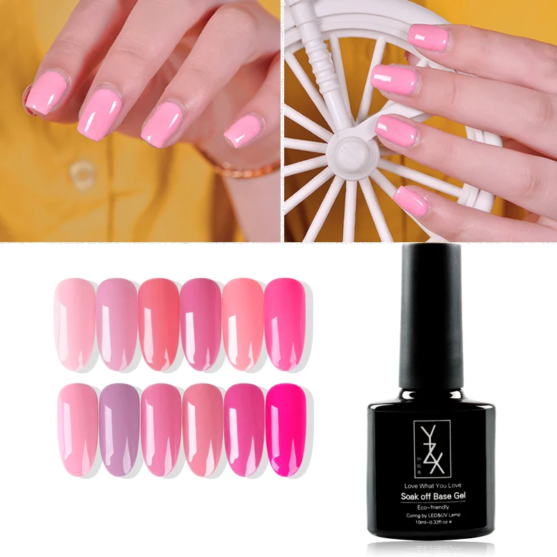 

YiZhiXiu 1pcs Cute Princess Pink Color Series Soak Off UV LED Gel Polish Varnish Lacquer DIY Nail Art Girl Women Factory Supply