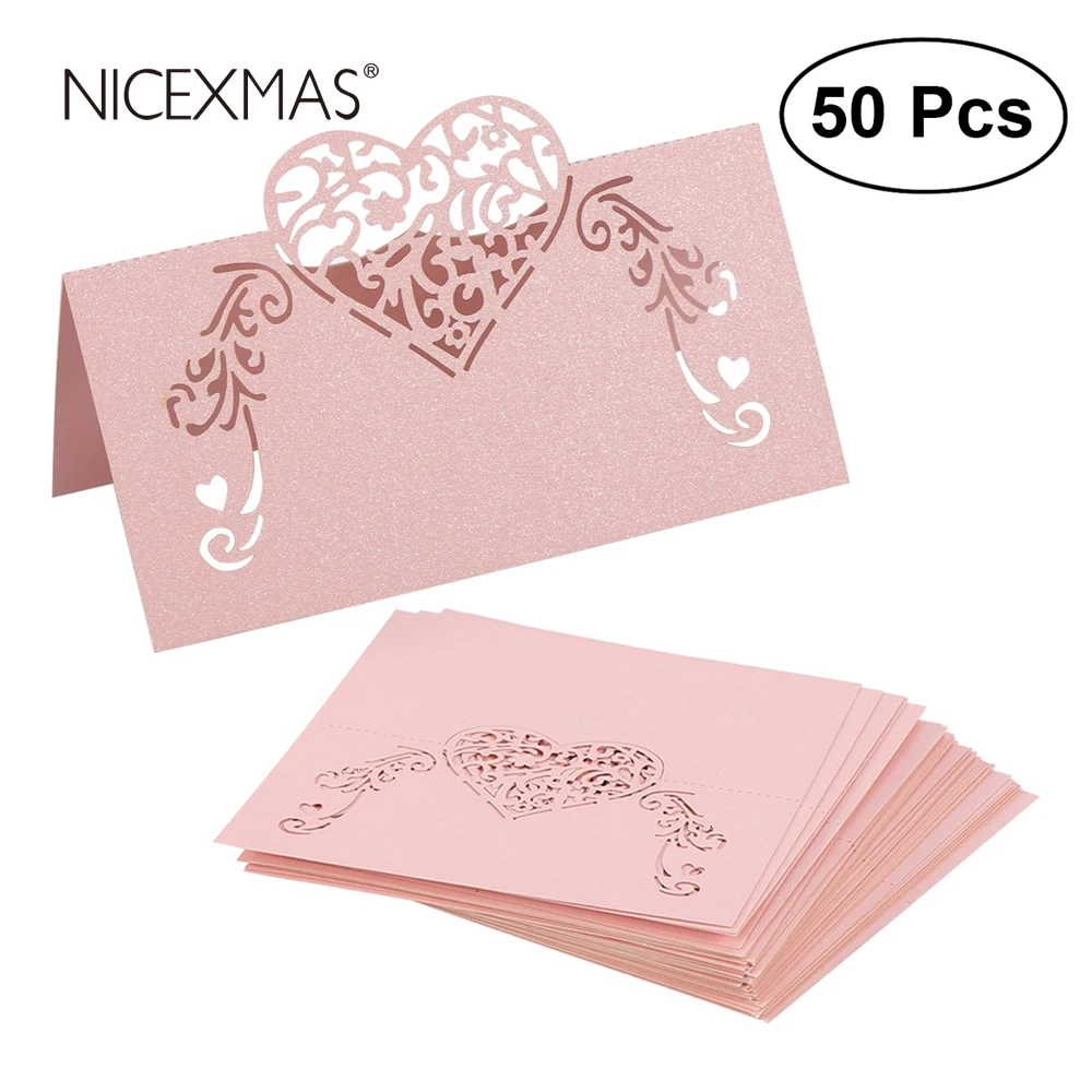 Лазерная резка NICEXMAS в форме сердца места карты свадебные именные для свадебной