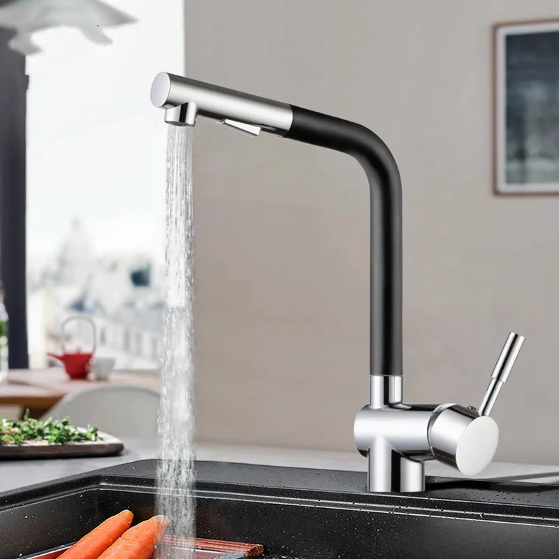 Kitchen faucet pull-out kitchen hot and cold water faucet Swivel-switching sink faucet LU5106 Kitchen faucet pull-out kitchen hot and cold water faucet Swivel-switching sink faucet LU5106
