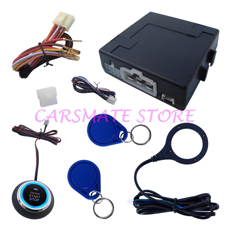 

Hot Sale RFID Car Alarm With Engine Push Button Start Stop Work With Remote Keyless Entry Or Car Alarm Support Diesel Or Petrol