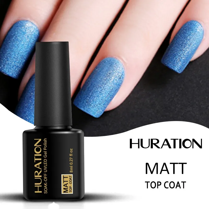 Huration 8ml Matt Top Coating UV LED Top Coat Gel Nail Art Clear Nail