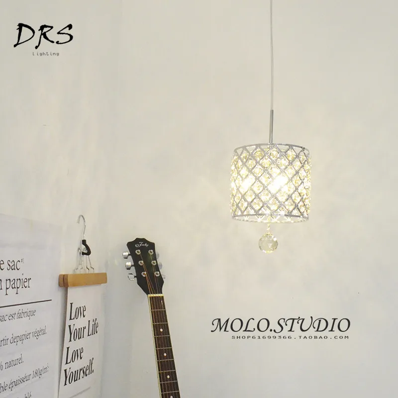 

DRS Nordic Crystal Restaurant Chandelier Lighting Single Bedroom Creative Iron Art Modern Luminaire Hanging Lamp Light Fixture
