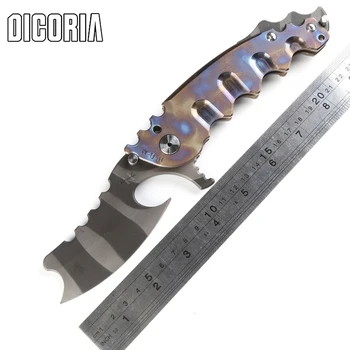 

DICORIA Man of war ball bearing Folding Knife VG10 blade TC4 Titanium handle Camping Hunting Outdoor survival Knives EDC Tools