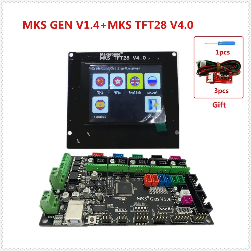 

MKS GEN + MKS TFT28 v4.0 color touch screen 3d printer DIY starter kit ATmega 2560 mainboard stm32 lcd display Ramps electronics