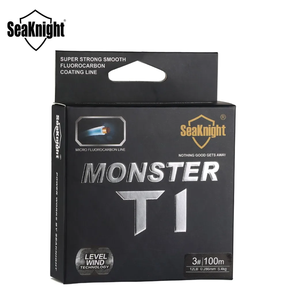 SeaKnight Новое поступление MONSTER T1 100 м фторуглеродная рыболовная леска фторуглеродное покрытие мононити лидер Тонущая леска