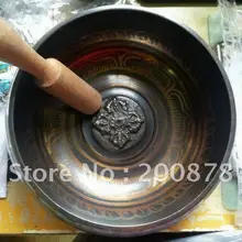 TBC950 тибетская большая латунная поющая чаша, резной крест дорье буддистская молитва чаша, 5,5 '', низкий минимальный заказ